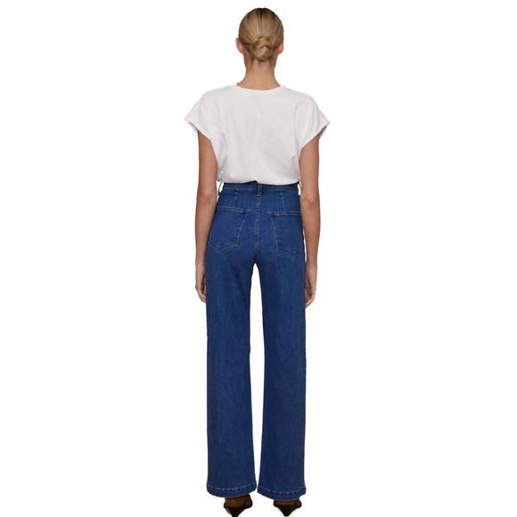 NEW LE JEAN stardust trouser high rise cece in indigo denim - Picture 3 of 3
